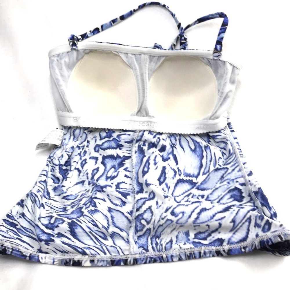 BE CREATIVE Ruched Mesh Bodice Tankini top - Picture 3 of 11